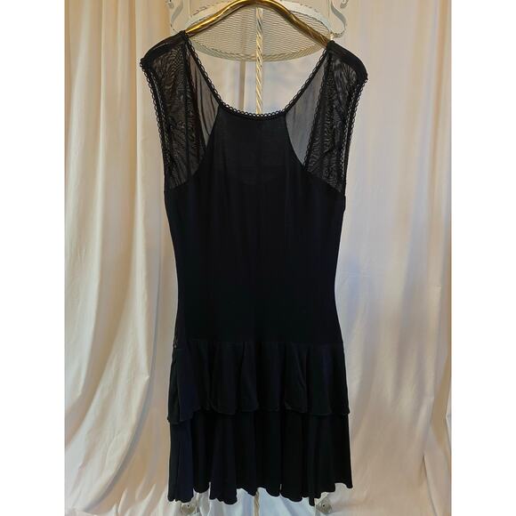 b.p.c. dress Corset style lace ruffles black size small - Picture 2 of 11